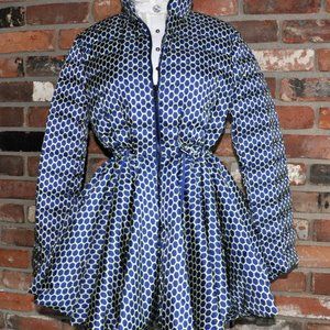Second Hotel Duck Down Puffer BABY DOLL Jacket Dress Coat Honeycomb Print SM